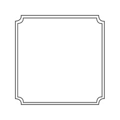Black thin line square frame element..