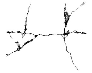 Big crack on wall PNG transparent background
