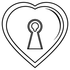 Key to Affection Heart Outline Art