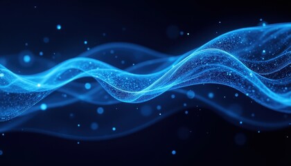 Dynamic Abstract Wave Pattern Digital Art Nanotechnology Environment Futuristic Perspective