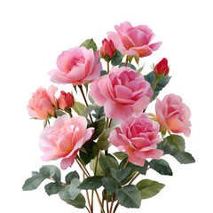 Fototapeta premium Delicate Pink Roses Bouquet Close Up Soft Light Floral Stunning Bloom Arrangement for Romance or Wedding