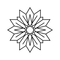 Obraz premium deco mandala sunburst chevron vector art silhouette