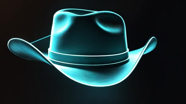 Neon Cowboy Hat Silhouette