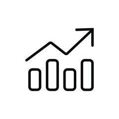 Upward Trending Line Graph Growth, Success, and Financial Progress Icon