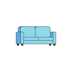 blue sofa chair. icon. vector illustration