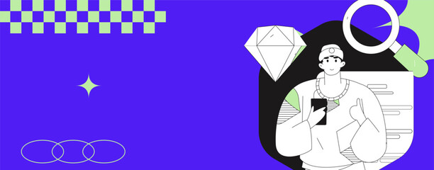 Flat vector illustration of business people operating work scene
