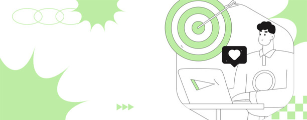 Fototapeta premium Flat vector illustration of business people operating work scene 