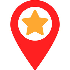 Starred Location single vector illustration icon