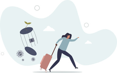 Travel after COVID-19 Coronavirus crisis, destination country reopen for tourist or post-covid trip concept.flat character life .