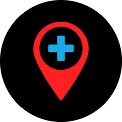 Hospital Location single vector illustration icon