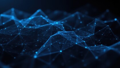 Abstract Background Technology Molecules and Polygonal Shapes in a Digital Environment