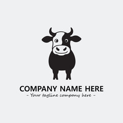 Cow illustration black and white for logo company vector image
