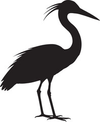 Obraz premium Egret bird silhouette vector, egret bird icon silhouette bundle vector