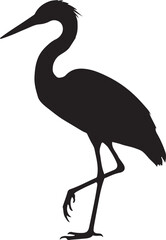 Naklejka premium Egret bird silhouette vector, egret bird icon silhouette bundle vector