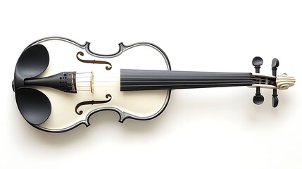 Obraz premium White Violin with Isolated Studio Shot.