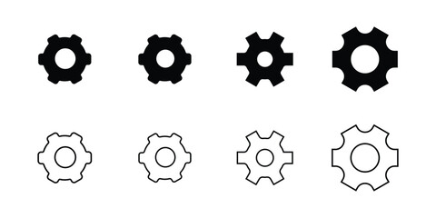  Gear Symbol Icon Set, Classic Settings Gear Icons, Gear Icons Set, Mechanical Settings Icons