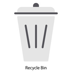 Recycle Bin single vector illustration icon