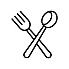 Fork and Spoon in Vertical Alignment Icon Design