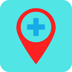 Obraz premium Hospital Location single vector illustration icon