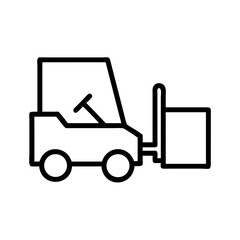 Forklift Lifting Box for Transport Icon Design