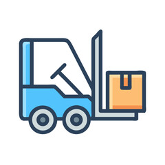 Forklift Lifting Box for Transport Icon Design