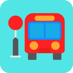 Bus Stop single vector illustration icon