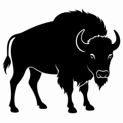 Majestic Bison Silhouette Art