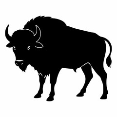 Majestic Bison Silhouette Art