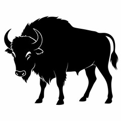 Majestic Bison Silhouette Art