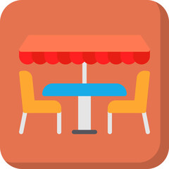 Outdoor Cafe single vector illustration icon