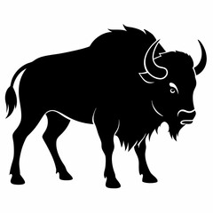 Majestic Bison Silhouette Art