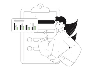 Flat vector illustration of business people operating work scene
