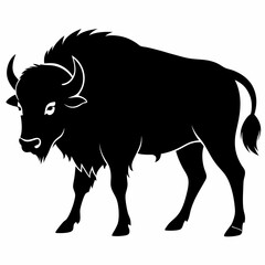 Majestic Bison Silhouette Art