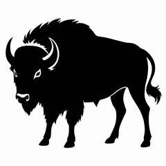 Majestic Bison Silhouette Art