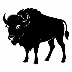 Majestic Bison Silhouette Art