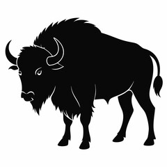 Majestic Bison Silhouette Art