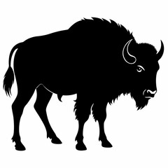 Majestic Bison Silhouette Art