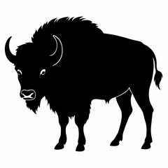 Majestic Bison Silhouette Art