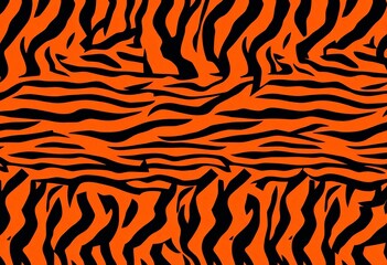 Seamless black and orange tiger stripe pattern, textured effect, ample copy space, design element, design