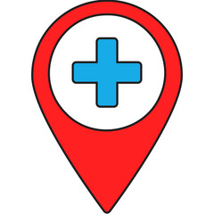 Hospital Location single vector illustration icon