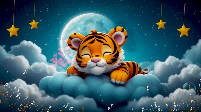 tiger in the night sky