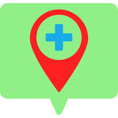 Hospital Location single vector illustration icon