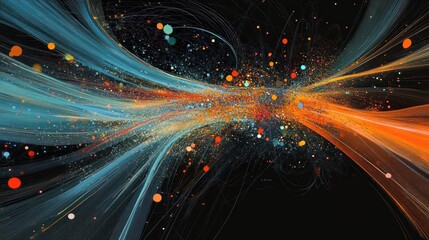 Obraz premium Dynamic Energy Streams in Abstract Colors with Light Burst Effect