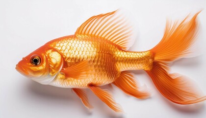 Obraz premium Gold fish white background