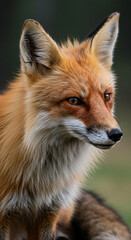Fototapeta premium Close-up Portrait of a Red Fox in Natural Setting