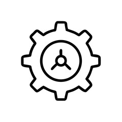 Gear Icon with Central Gauge Symbol Icon Design