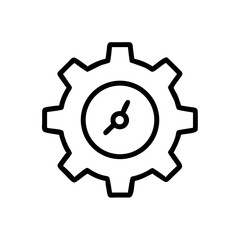 Gear Icon with Central Gauge Symbol Icon Design