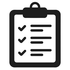 clipboard task list silhouette icon on white background