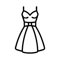 Gown with Ribboned Waist Icon Design