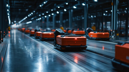 Massive distribution center showcases industrial robotics working around the clock, automating warehouse efficiency